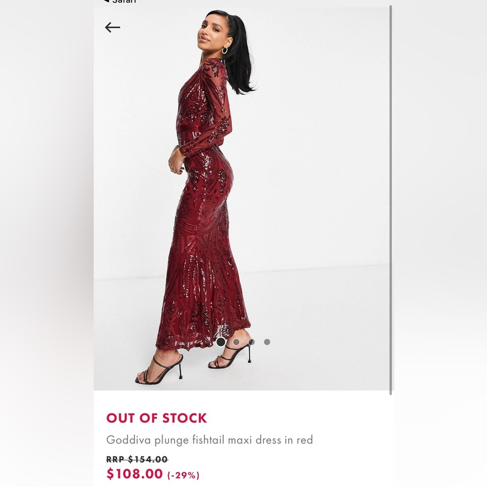 Used Red Sequin Evening Gown Hijabi modest